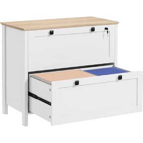 HOMCOM 2 Drawer File Cabinet with Lock, Lateral Filing Cabinet with Keys and Adjustable Hanging Bar for Letter, A4 and Legal Size for Home Office, White in Saudi Arabia