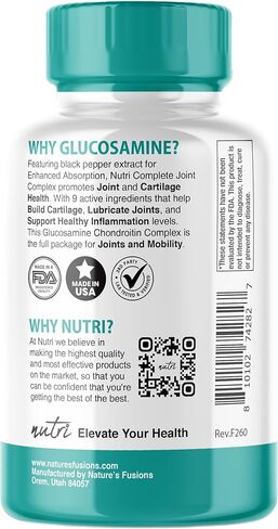 Nature's Fusions Glucosamine Chondroitin MSM Turmeric Boswellia - Joint Support Supplement - 120 Capsules - Chondroitin Sulfate Capsules - with Hyaluronic Acid - Supports Healthy Bones in Saudi Arabia