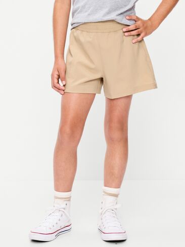 شورت أداء مطاطي عالي الخصر من Old Navy للبنات - شوفان ملفوف in Kuwait