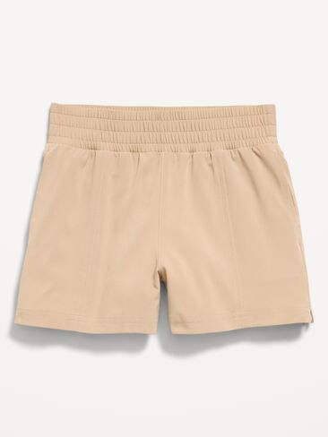 شورت أداء مطاطي عالي الخصر من Old Navy للبنات - شوفان ملفوف in Kuwait