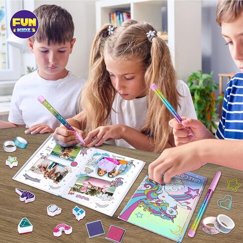 مجموعة مجلة يونيكورن للفتيات من سن 6 إلى 12 سنة، مجموعة سجل القصاصات من FunKidz للمراهقين، مجموعة مذكرات لأنشطة الفتيات، هدايا إبداعية in Kuwait