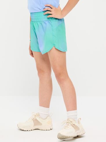 Old Navy High-Waisted Dolphin-Hem Run Shorts for Girls - Blue Ombré in Kuwait