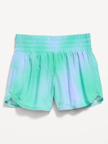 Old Navy High-Waisted Dolphin-Hem Run Shorts for Girls - Blue Ombré in Kuwait