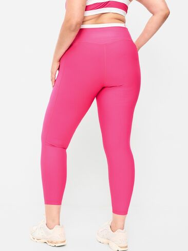 Old Navy Extra-High Waisted PowerSoft Boundless 7/8 Pocket Leggings – No Front Seam - Dragonfruit in Kuwait