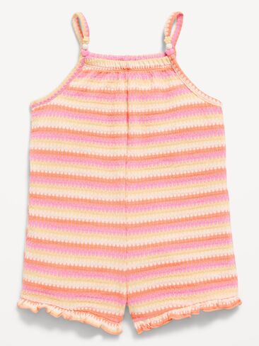 رومبير محبوك بدون أكمام للفتيات الصغيرات من Old Navy - شريط وردي in Kuwait