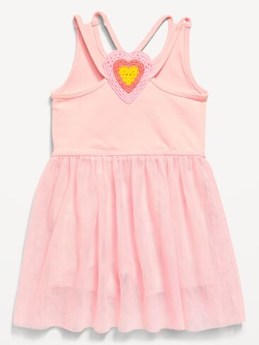 Old Navy Sleeveless Heart-Back Tutu Dress for Toddler Girls - Pink Sky in Kuwait