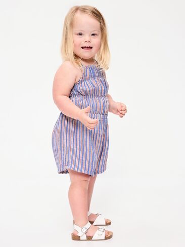 رومبر فضفاض مزدوج النسيج بدون أكمام للفتيات الصغيرات من Old Navy - شريط أمريكانا in Kuwait
