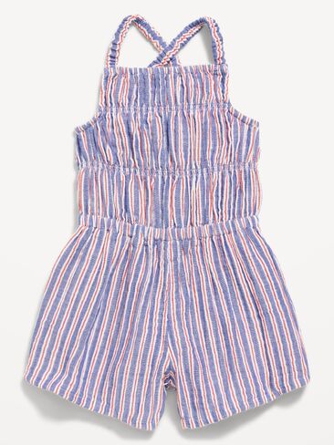 رومبر فضفاض مزدوج النسيج بدون أكمام للفتيات الصغيرات من Old Navy - شريط أمريكانا in Kuwait