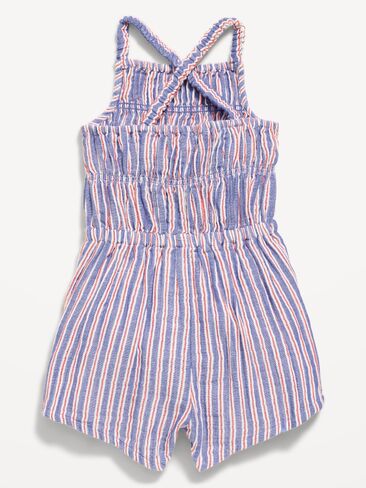 رومبر فضفاض مزدوج النسيج بدون أكمام للفتيات الصغيرات من Old Navy - شريط أمريكانا in Kuwait
