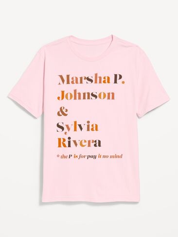Old Navy Marsha P. Johnson & Sylvia Rivera T-Shirt - Blush On You in Kuwait