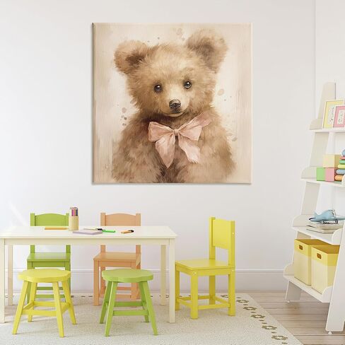Stupell Industries 'Little Baby Bear'، لوحة فنية قماشية، 36 × 36 بوصة، سهلة التعليق ومتينة، صنع في الولايات المتحدة الأمريكية، بواسطة Tina LeCour in Kuwait