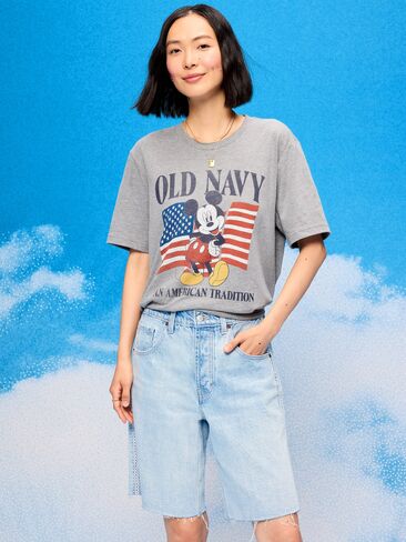 Old Navy Old Navy x Disney Mickey Mouse Logo-Graphic T-Shirt for Adults - Mickey Mouse in Kuwait