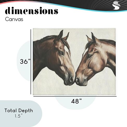Stupell Industries 'Equine Companions Pair'، لوحة فنية قماشية، 48 × 36 بوصة، سهلة التعليق وقوية، صنع في الولايات المتحدة الأمريكية، بواسطة سفيتلانا ألينيكوفا in Kuwait