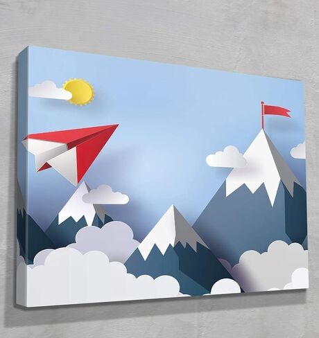 LIVinPink Soaring Gallery Canvas - مغامرة جبلية ورقية مغلفة بالفنون الجميلة مع الواقع المعزز | مقاسات متعددة خشب طبيعي 50"x40" in Kuwait