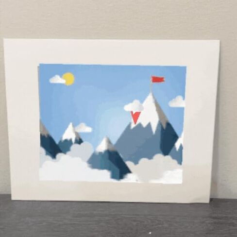 LIVinPink Soaring Gallery Canvas - مغامرة جبلية ورقية مغلفة بالفنون الجميلة مع الواقع المعزز | مقاسات متعددة خشب طبيعي 50"x40" in Kuwait