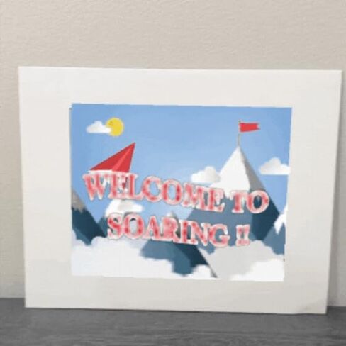LIVinPink Soaring Gallery Canvas - مغامرة جبلية ورقية مغلفة بالفنون الجميلة مع الواقع المعزز | مقاسات متعددة خشب طبيعي 50"x40" in Kuwait