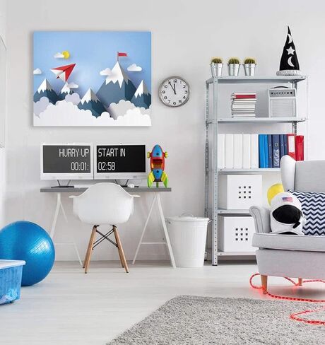 LIVinPink Soaring Gallery Canvas - مغامرة جبلية ورقية مغلفة بالفنون الجميلة مع الواقع المعزز | مقاسات متعددة خشب طبيعي 50"x40" in Kuwait