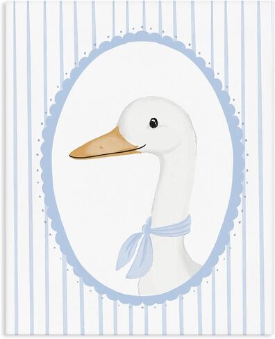 Stupell Industries 'Dainty Bordered Duck'، لوحة فنية قماشية، مقاس 16 × 20 بوصة، سهلة التعليق ومتينة، صُنعت في الولايات المتحدة الأمريكية، بواسطة Cherrywood Lane in Kuwait