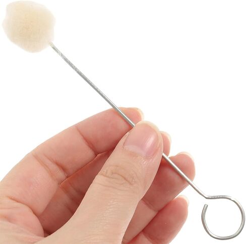 COHEALI 60pcs Wool Dauber Brush with Metal Handle, 150mm and 125mm Sizes, Soft Wool Ball Applicators for Dyeing, Leathercraft, and DIY Craft Projects in Kuwait
