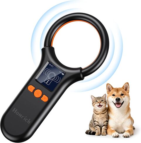 Homrich Pet Microchip Scanner, FDX-B(ISO11784/85) EMID Micro Chip Reader, 500 Data Storage Upload to PC with 1.44 TFT Screen, Rechargeable Handheld 15 Digits Pet Chip ID Scanner for Dog/Cat/Pig/Animal in Kuwait