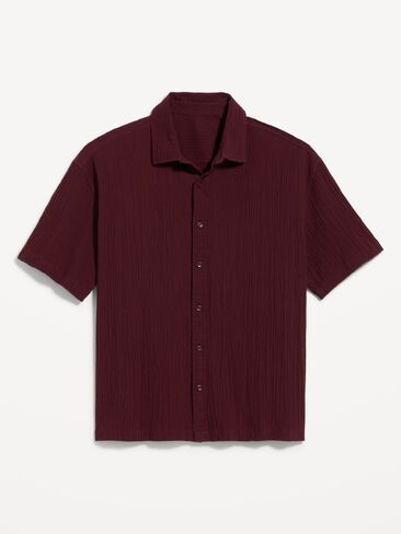Old Navy Loose Fit Textured Shirt - Raisin Arizona in Saudi Arabia