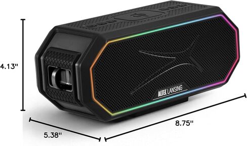 Altec Lansing Loud Portable Speakers Bluetooth Wireless Waterproof - MultiColor LED, 20 Hour Playtime, Mount Included | HydraBLAST 2.0 Magnetic Bluetooth Speaker for Travel, Home and Outdoor Adventure in Saudi Arabia