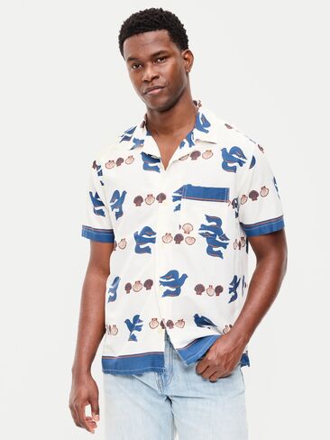 Old Navy Short-Sleeve Camp Shirt - Blue Dove in Kuwait