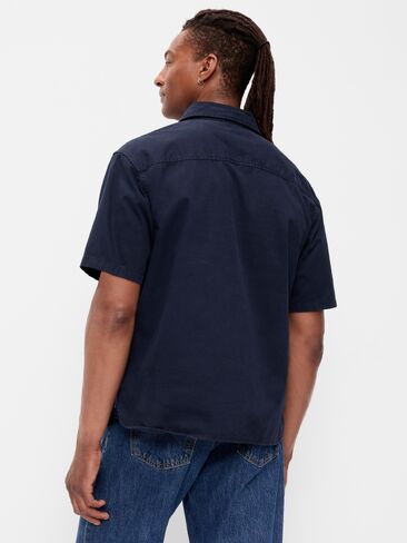 قميص عمل Popover فضفاض من Old Navy - باللون البحري in Kuwait