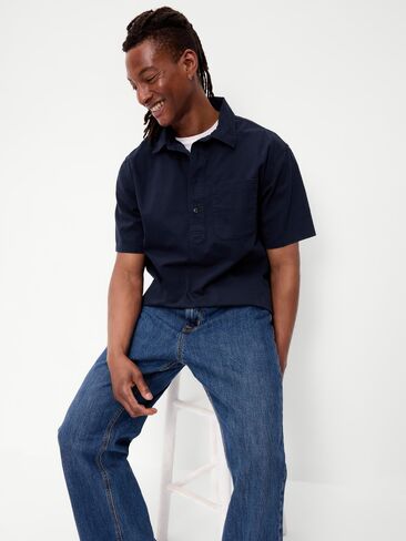 قميص عمل Popover فضفاض من Old Navy - باللون البحري in Kuwait