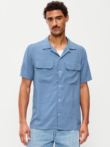 Old Navy Short-Sleeve Camp Shirt - Moonlight Ocean in Kuwait