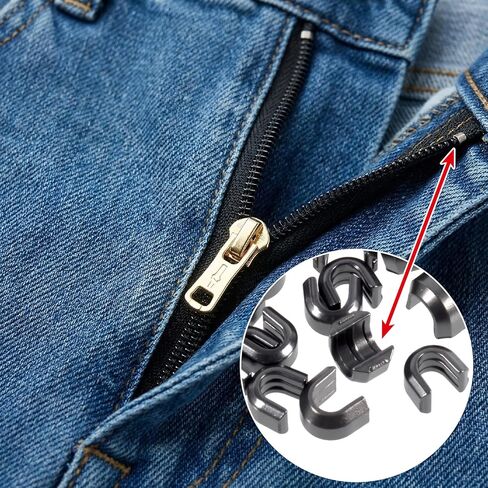 PAGOW 40pcs Zipper Stops Slider Retainers, #3#5 Metal Zipper Top Stoppers Bottom Stop Replacement, U Shaped Insertion Pin Repair Kit for Zippers Clothes Latch - Gun Black in Kuwait