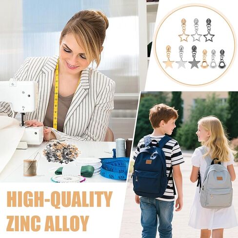 Aemygo #5 Zipper Repair Kit, 45 Pcs Zinc Alloy Zipper Slider Replacement, Star Metal Zippers Pull Bulk for Clothing, Jackets, Bag Hardware, Luggage in Kuwait
