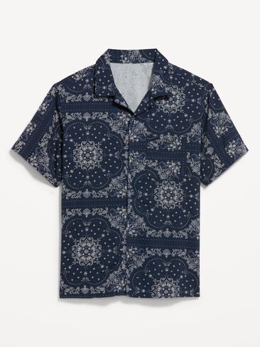 Old Navy Short-Sleeve Camp Shirt - Blue Bandana in Kuwait