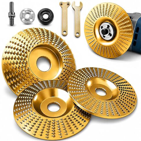 8-Piece Angle Grinder Polishing Pad, 2026 Upgraded Heavy-Duty Wood Carving Disc Set, Tungsten Carbide Grinding Wheel Wood Carving, Woodworking Attachment for Cutting, Shaping, Sanding in Kuwait