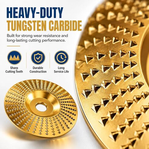 8-Piece Angle Grinder Polishing Pad, 2026 Upgraded Heavy-Duty Wood Carving Disc Set, Tungsten Carbide Grinding Wheel Wood Carving, Woodworking Attachment for Cutting, Shaping, Sanding in Kuwait