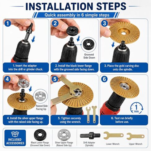 8-Piece Angle Grinder Polishing Pad, 2026 Upgraded Heavy-Duty Wood Carving Disc Set, Tungsten Carbide Grinding Wheel Wood Carving, Woodworking Attachment for Cutting, Shaping, Sanding in Kuwait