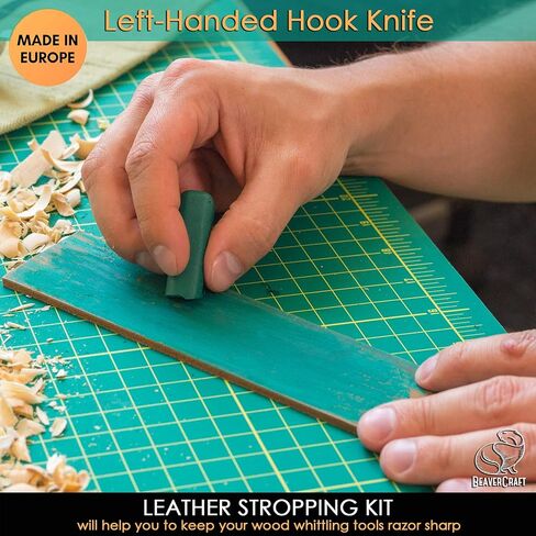 BeaverCraft S01L Wood Spoon Carving Knives Set Spoon Making Tools Kit Whittling Knife Hook Knife Left-Handed Bowl Cup Kuksa for Beginners Woodworking Professional Left Handed Wood Carving Kit in Kuwait