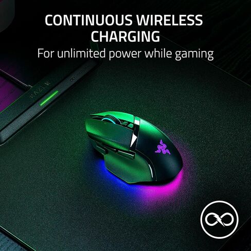 Razer HyperFlux V2 Wireless Charging System: Continuous Charging Gaming Mouse Mat & Puck - Seamless Auto-Pairing - HyperSpeed Multi-Device Connectivity - Anti-Slip Rubber Base - Hard Surface Edition in Kuwait