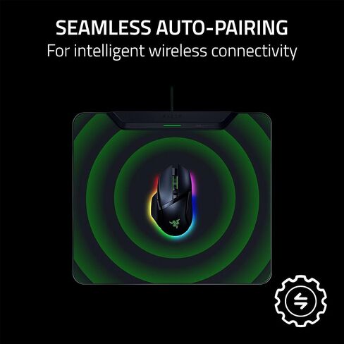 Razer HyperFlux V2 Wireless Charging System: Continuous Charging Gaming Mouse Mat & Puck - Seamless Auto-Pairing - HyperSpeed Multi-Device Connectivity - Anti-Slip Rubber Base - Hard Surface Edition in Kuwait