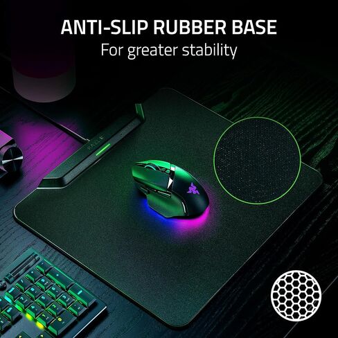 Razer HyperFlux V2 Wireless Charging System: Continuous Charging Gaming Mouse Mat & Puck - Seamless Auto-Pairing - HyperSpeed Multi-Device Connectivity - Anti-Slip Rubber Base - Hard Surface Edition in Kuwait