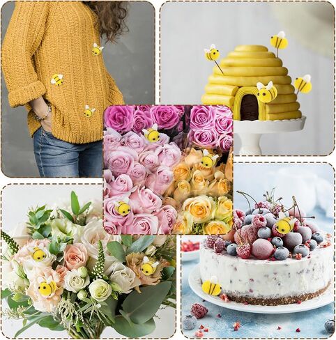 LUODAKA Felt Bees for Crafts, 30 Pcs Cute Mini Plush Bees Decor for Bee Themed Party Clothing Hat DIY Accessories Crafts Gender Reveal Decorations in Kuwait