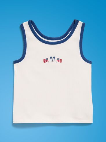 Old Navy Old Navy x Disney Mickey Mouse Ribbed Tank Top for Toddler Girls - Sea Salt in Kuwait