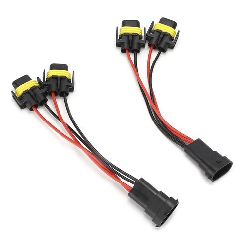 Pomya H11 H8 Adapter Wiring Harness | 2-Way Male to Female Splitter for Headlight Fog Light Projector in Kuwait