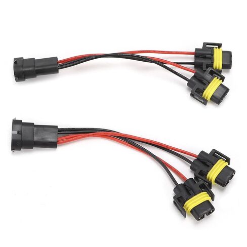 Pomya H11 H8 Adapter Wiring Harness | 2-Way Male to Female Splitter for Headlight Fog Light Projector in Kuwait