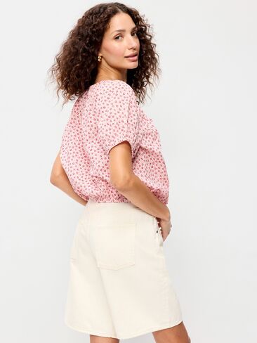 بلوزة ذات حافة فقاعية من Old Navy - أحمر Ditsy in Kuwait