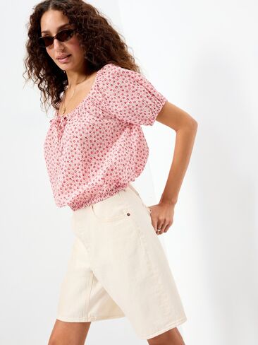 بلوزة ذات حافة فقاعية من Old Navy - أحمر Ditsy in Kuwait