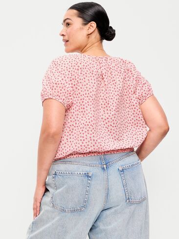 بلوزة ذات حافة فقاعية من Old Navy - أحمر Ditsy in Kuwait