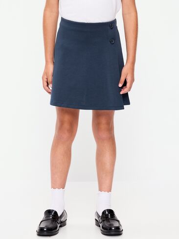 Old Navy School Uniform Ponte-Knit Wrap-Front Skort for Girls - Ink Blue in Kuwait