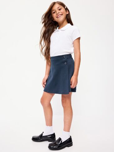 Old Navy School Uniform Ponte-Knit Wrap-Front Skort for Girls - Ink Blue in Kuwait