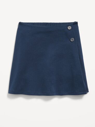 Old Navy School Uniform Ponte-Knit Wrap-Front Skort for Girls - Ink Blue in Kuwait